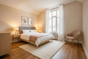 Schlafzimmer - (Homestaging KI generiert)