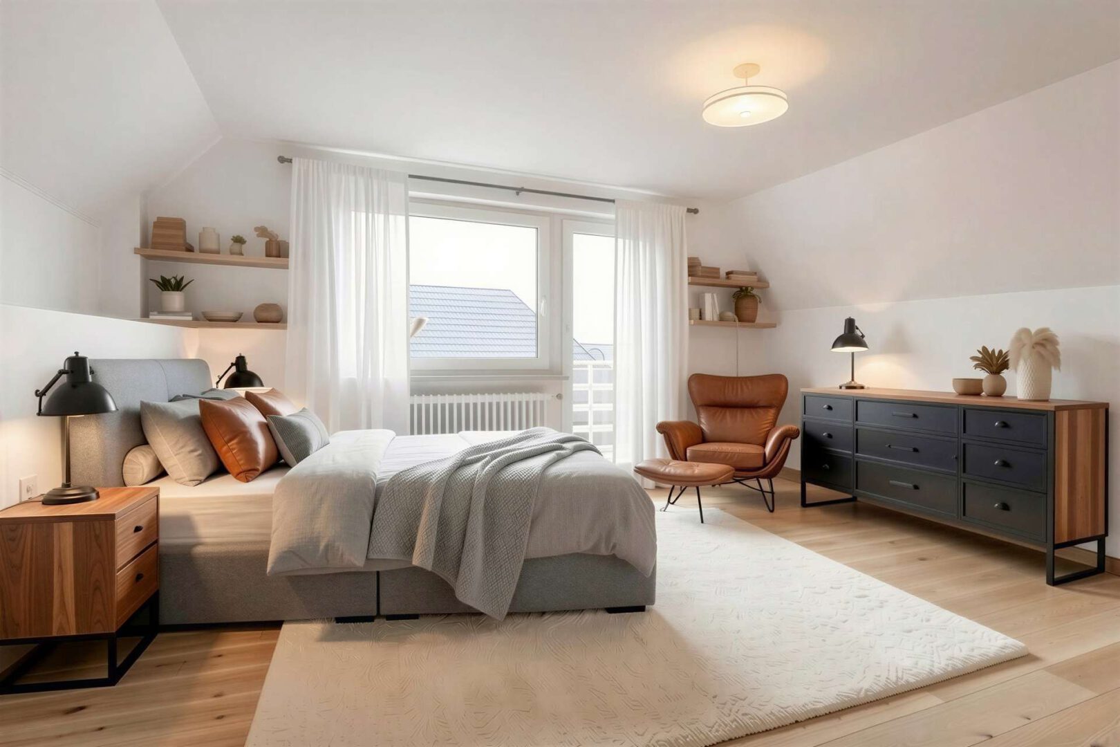 Schlafzimmer DG mit Balkon - (KI generiert) - (KI generiert)